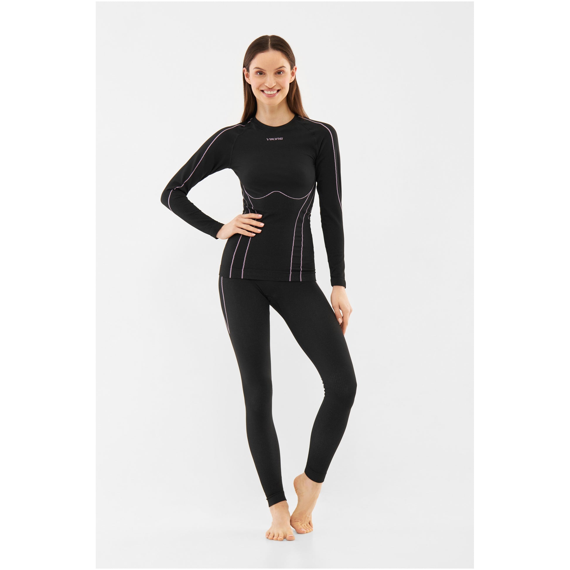 Bielizna damska VIKING Etna 2.0 Lady Pants Bamboo czarno-fioletowa